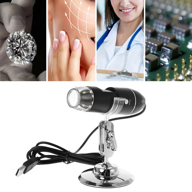 1000X USB цифровой микроскоп камера эндоскоп 8LED Лупа с металлической подставкой для Windows l29k