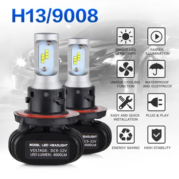 

LED Headlight Bulbs Head Light Lamp Bulbs H13 9008 High Low Beamn For POLARIS SNOWMOBILE 550 600 Indy 2014 2015 6500K Waterproof
