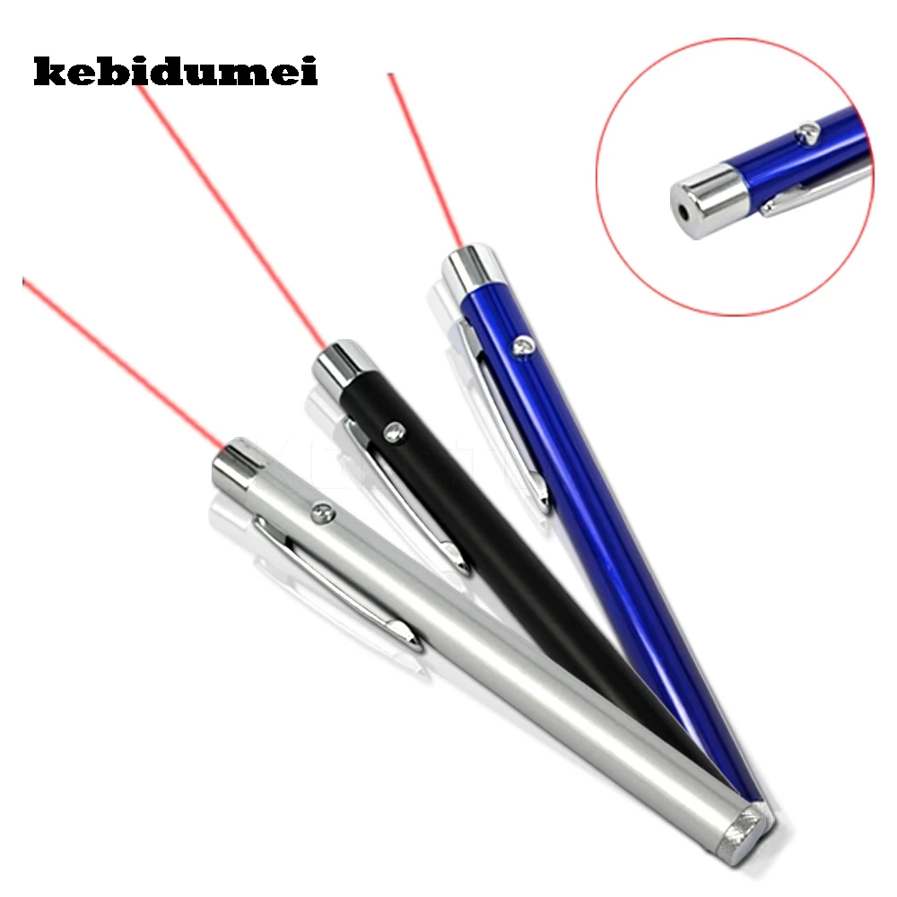 

kebidumei 2017 Promotion 5mW 650nm Lamp 3 Color Red Laser Pointer Pen Beam Presentation Powerpoint Presenter 2 AAA Battery