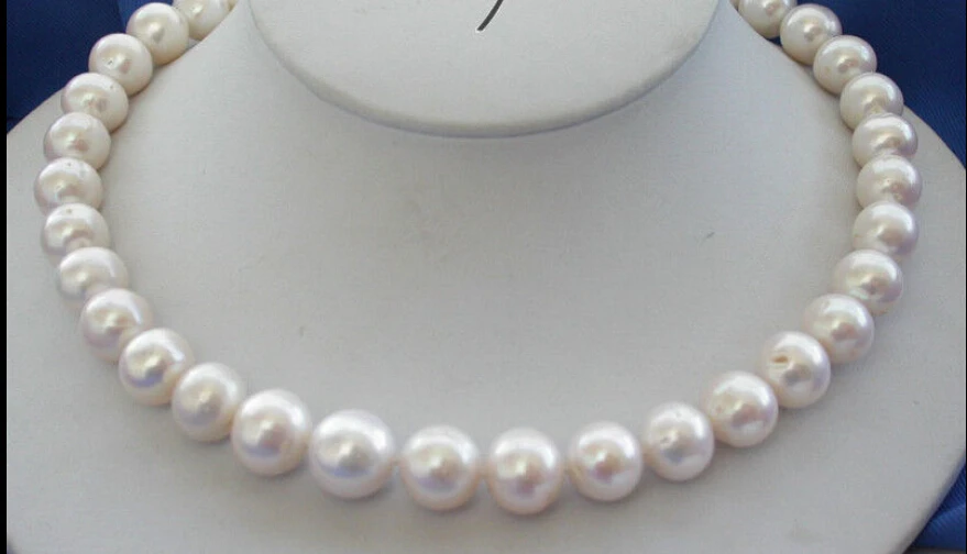 

FREE SHIPPING *******z3544 HUGE 17" 14mm white round CULTURED PEARL necklace