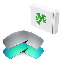 2 пары Mryok против царапин Поляризованные замена линз для Oakley Gascan, солнцезащитные очки Серебряный Титан и изумрудно-зеленый