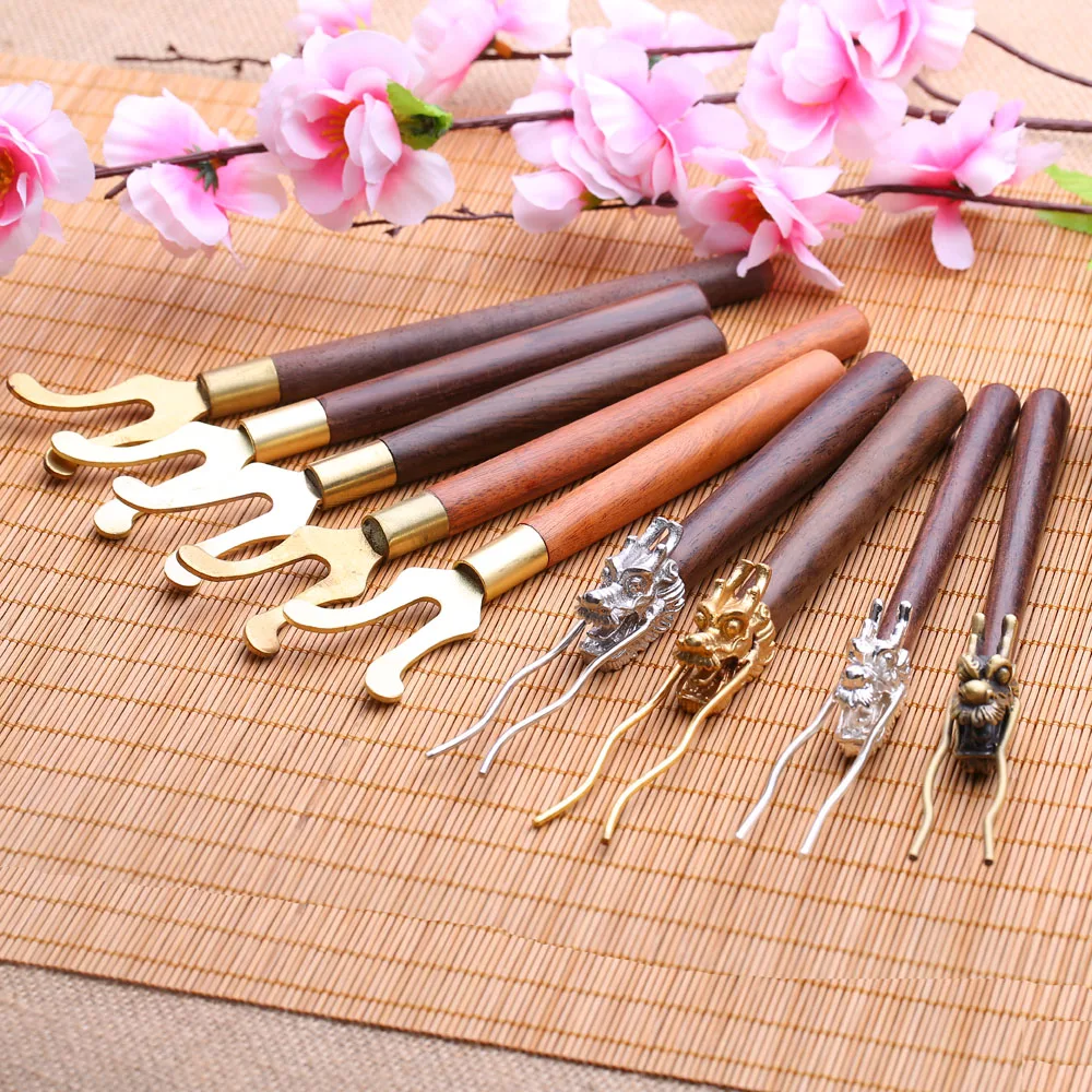 

Pure Copper Pot Clips Japanese Iron Teapot Fork Handmade Pot Lid Fork Kung Fu Tea Set Copper Pot Clips Special Tea Fittings