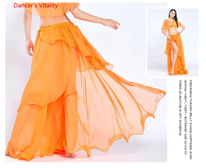 Professional Competition Sexy Chiffon For Women Belly Dance Skirt Maxi Costume Dancer Dress11 Color; Free Shipping