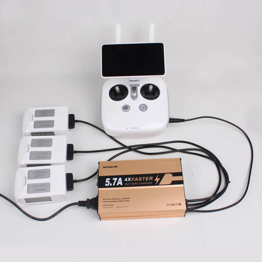 

4-Channel DJI Phantom 4/4 Pro Plus/4 Advanced Battery Charger Lipo Intelligent Charger Phantom 4 Remote Controller Charger