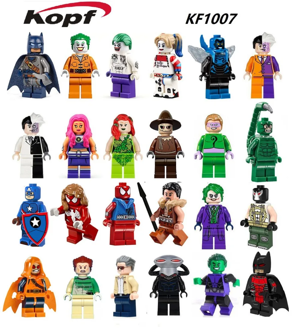 KF1007 Building Blocks Super Heroes Captian America Scorpion Joker Harley Quinn Batman figures Action Bricks Children