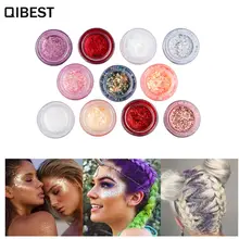 

Qibest Brand Makeup Glitter Eyeshadow Powder Cream Fantasy Diamond Highlight Mermaid Face Lips Eyes Body Make up Shimmer Glitter