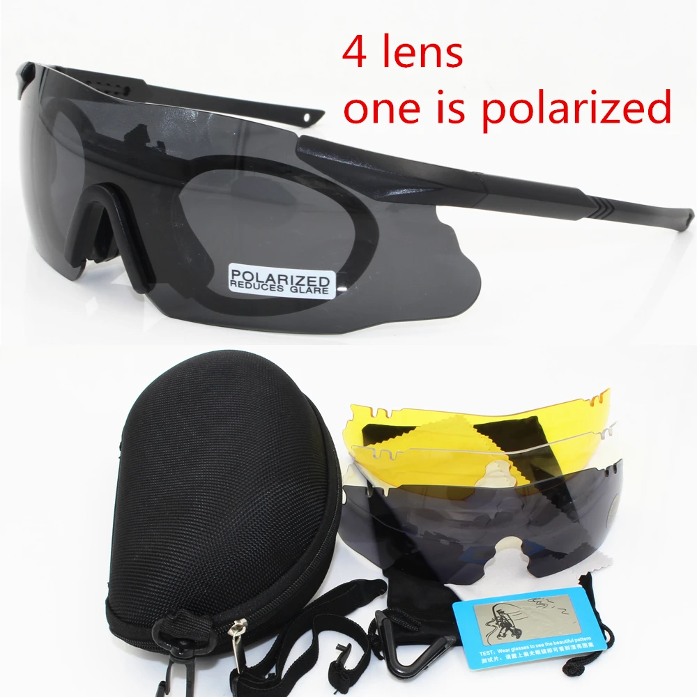 Мужские солнцезащитные очки, военные 3/5 линзы, защитные очки, тактические армейские очки TR90, оправа для охоты, боевых игр - Цвет: 4 lens