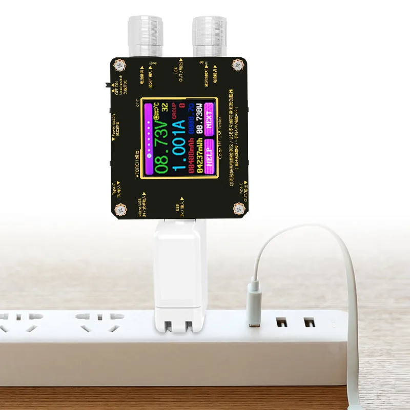 QI беспроводной детектор быстрой зарядки Bluetooth android PC app USB цветной Тестер измеритель напряжения тока индикатор Вольтметр постоянного тока