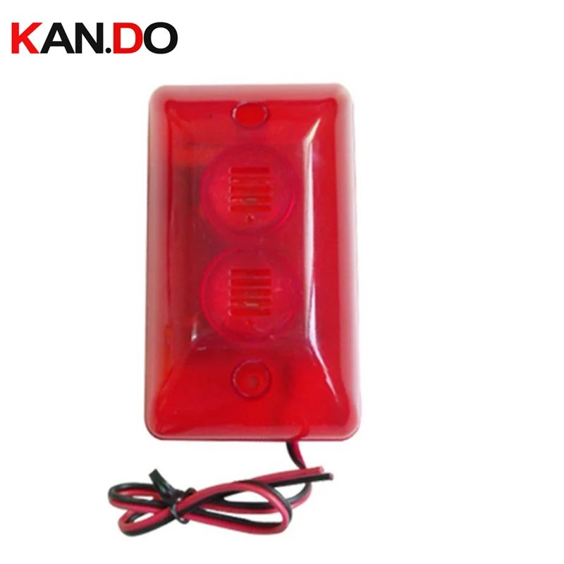 102 Wired Indoor Siren security Mini Siren w/ Red Flash Light for House