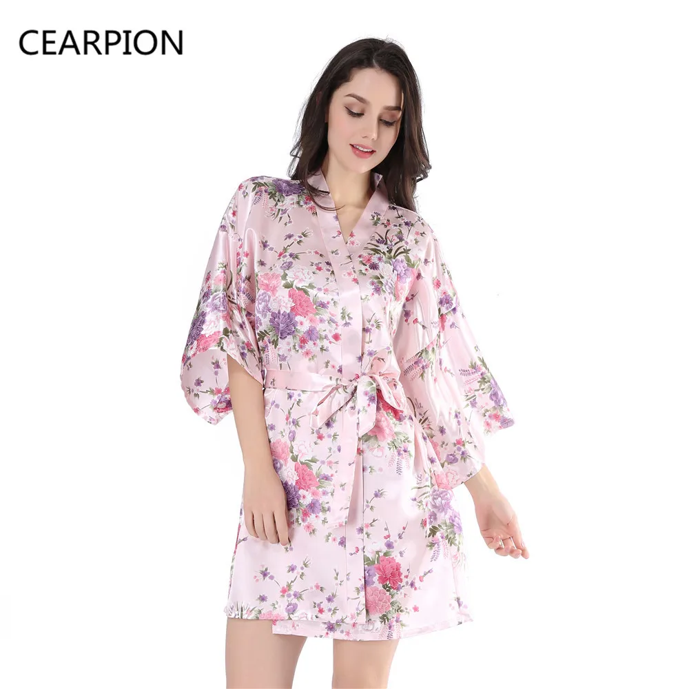 CEARPION халат подружки невесты кимоно Ночная одежда для сна с цветочным принтом
