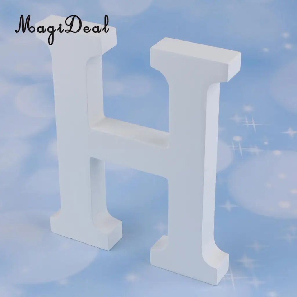 Wooden Alphabet DIY Block Words Sign Hanging Decor Letter for Home Bedroom Office Wedding Party Decor White