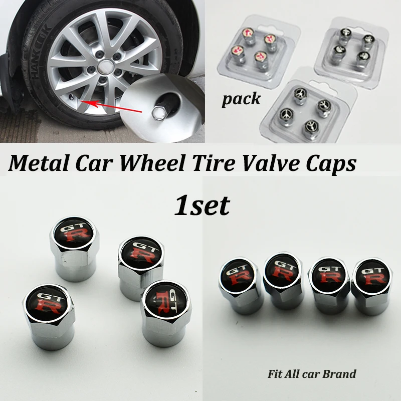 

Simple screw For GTR logo For Nissan Honda Toyota Peugeot Hexagonal Accessories Nuts Metal 1set Car Wheel Tire Valve Stem Caps