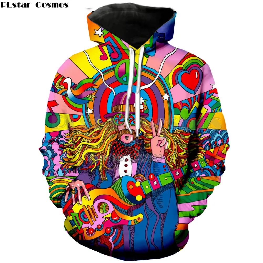 

Plstar Cosmos Hippie Musician 3d colorful a groovy hippie unisex hoodies Men Women Hoodie street Casual