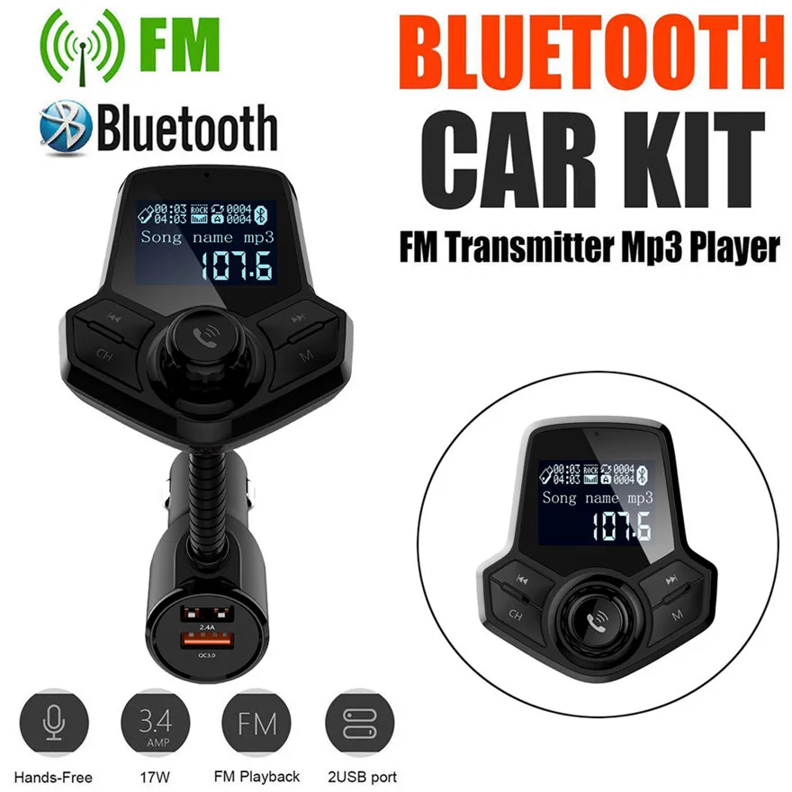 Bluetooth Car FM Transmitter Wireless Radio Adapter MP3 Player USB Charger
