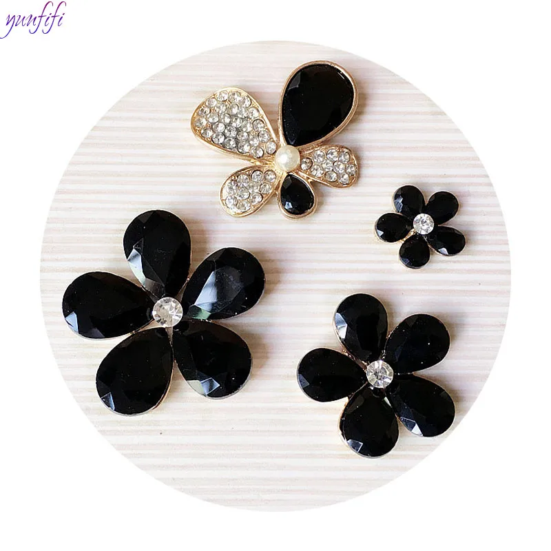 

1pcs Drop Rhinestone Flower crystal Flatback DIY Phone Decoration Crafts Flower Shape Durable alloy Fashion Phone Sticker