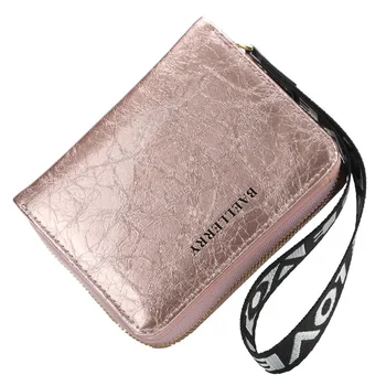 

New 2019 Women Wallets with Zipper Coin Pocket Card Holder Leather Money Bag Ladies Purse Wallet Small Red Black Walet for Women