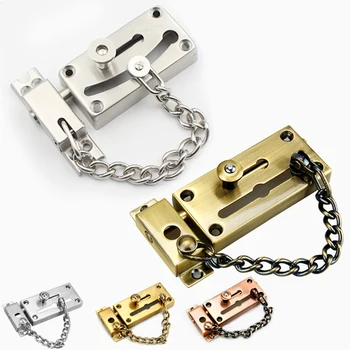 

Stainless Steel Pickproof Lock Chain Bolt Safety Chain Hotel Security Chain Latch Decorative Hardware Door Lock