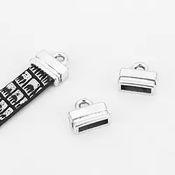 20 шт антикварные серебряные квадратные формы торцевые Бусины Подходят 10*2 мм плоский кожаный шнур для изготовления браслетов DIY модные