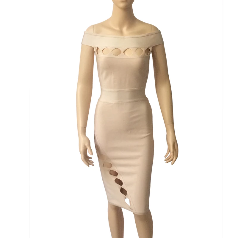 Club Cou Photo Évider Sexy 2018 Slash Nouveautés L'épaule Md692 Moulante Genou Bandage As De Robe Gaine Longueur Femmes Parti U1qFpRYw