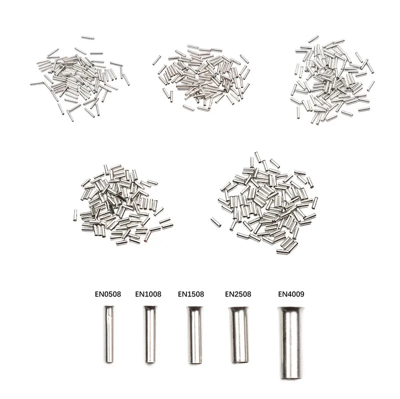 

500Pcs Copper Tube-shaped Bare Terminals Copper Crimp Terminals Wire Connector 12-22AWG Insulated Cord Pin End