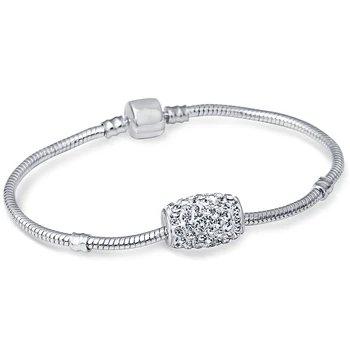

Five Color Crystal Charms Bracelets With 3mm Snake Chain bracelets for women