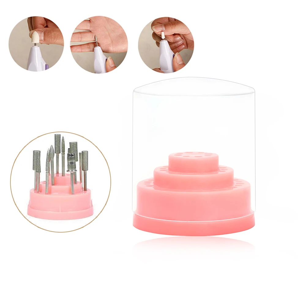 

1Set DIY 48 Holes Nail Drill Bit Container Storage Box Nail Drill Bit Holder Stand Display Box Manicure Nail Art Beauty Tools