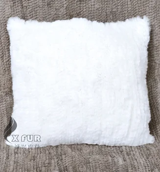 

FREE SHIPPING CX-D-79B 50x50cm Knitted Real Rabbit Fur Sofa Cushion Cover