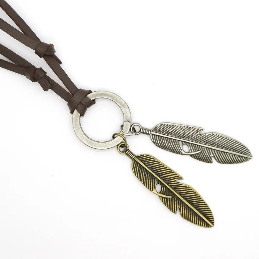 

HOT Fashion Jewelry Men Skull Necklace Punk Retro Adjustable Necklace Casual Wings Leather Necklace Women