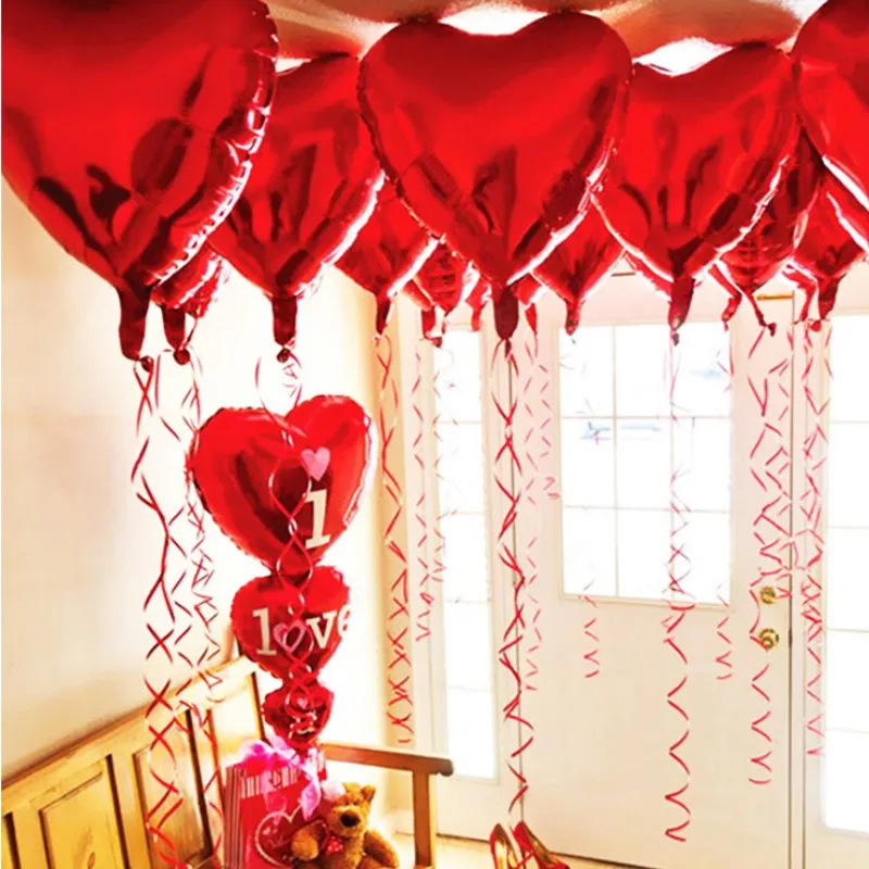 I Love U воздушный шар красный любовь сердце шары День Святого Валентина украшения и идея подарка для него или ее украшения для свадьбы дня рождения