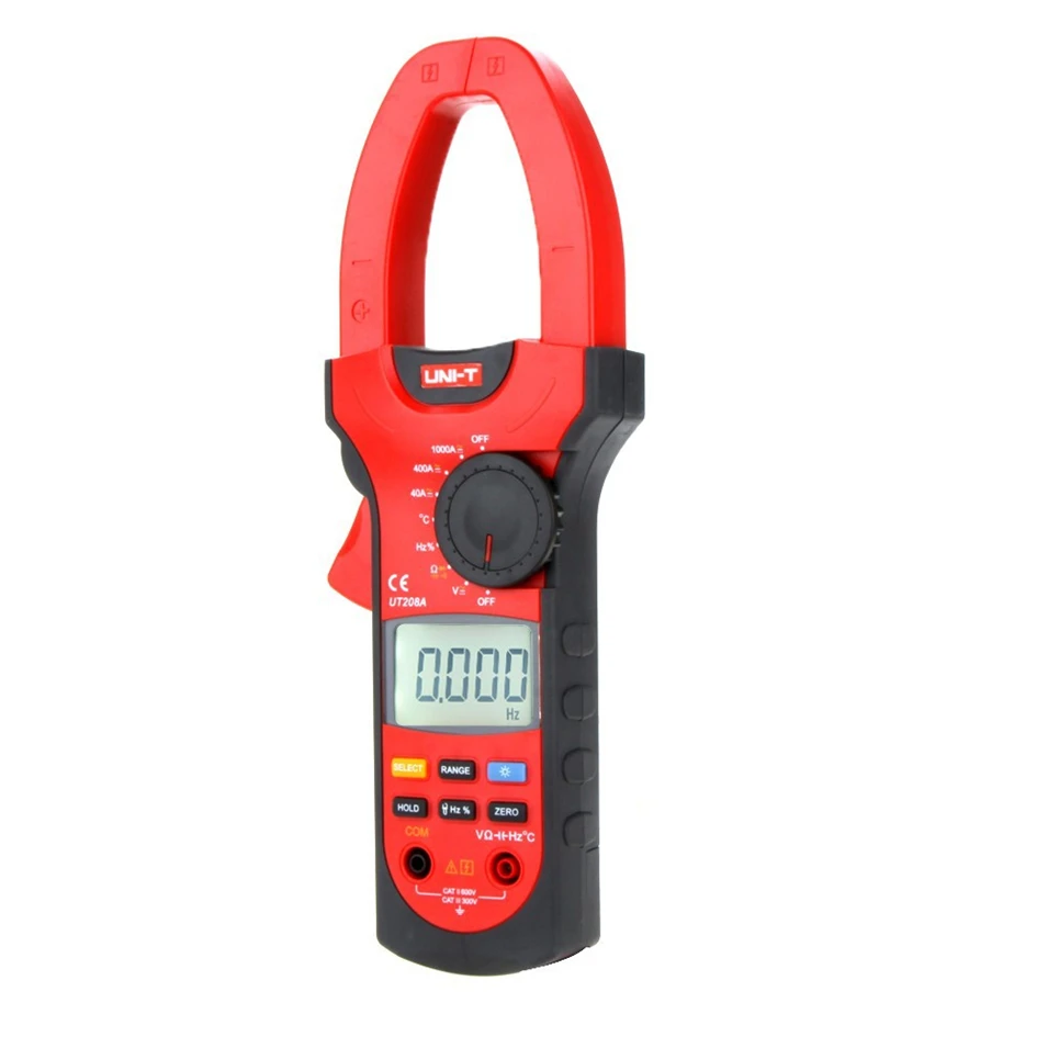 

2017 NEW UNI-T UT208A Digital Clamp on Meter Multifunction Auto Range Multimeter AC/DC Voltage Current Temperature Tester DMM