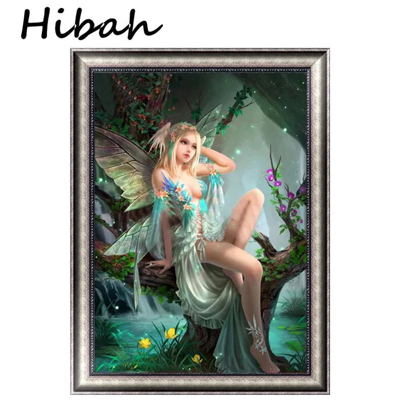 

5D DIY Diamond Embroidery Elf Angel Girl Diamond Cross-stitch Round Rhinestone Mosaic Home Decoration Gift