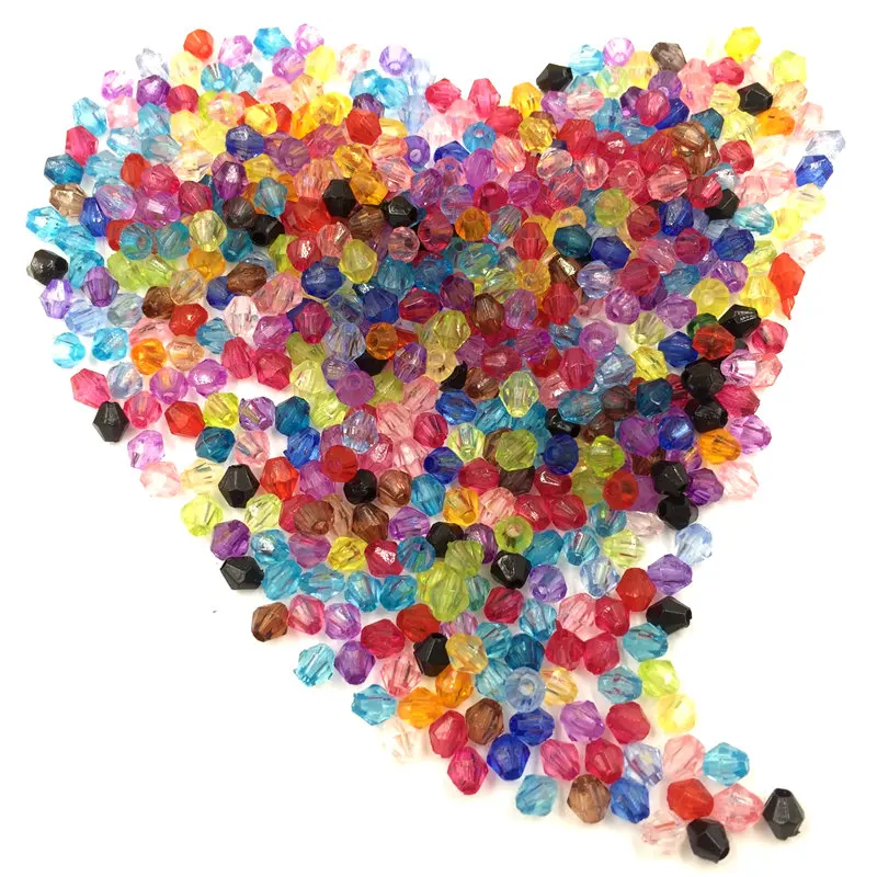 

300Pcs Mixed Color Rhombus Loose Acrylic Spacer Beads DIY Jewelry Making Findings 4x4mm