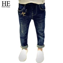 HE Hello Enjoy/Детские джинсы для мальчиков, весенне-осенние джинсы для мальчиков, штаны рваные детские джинсы детские брюки джинсы для малышей, горячая распродажа