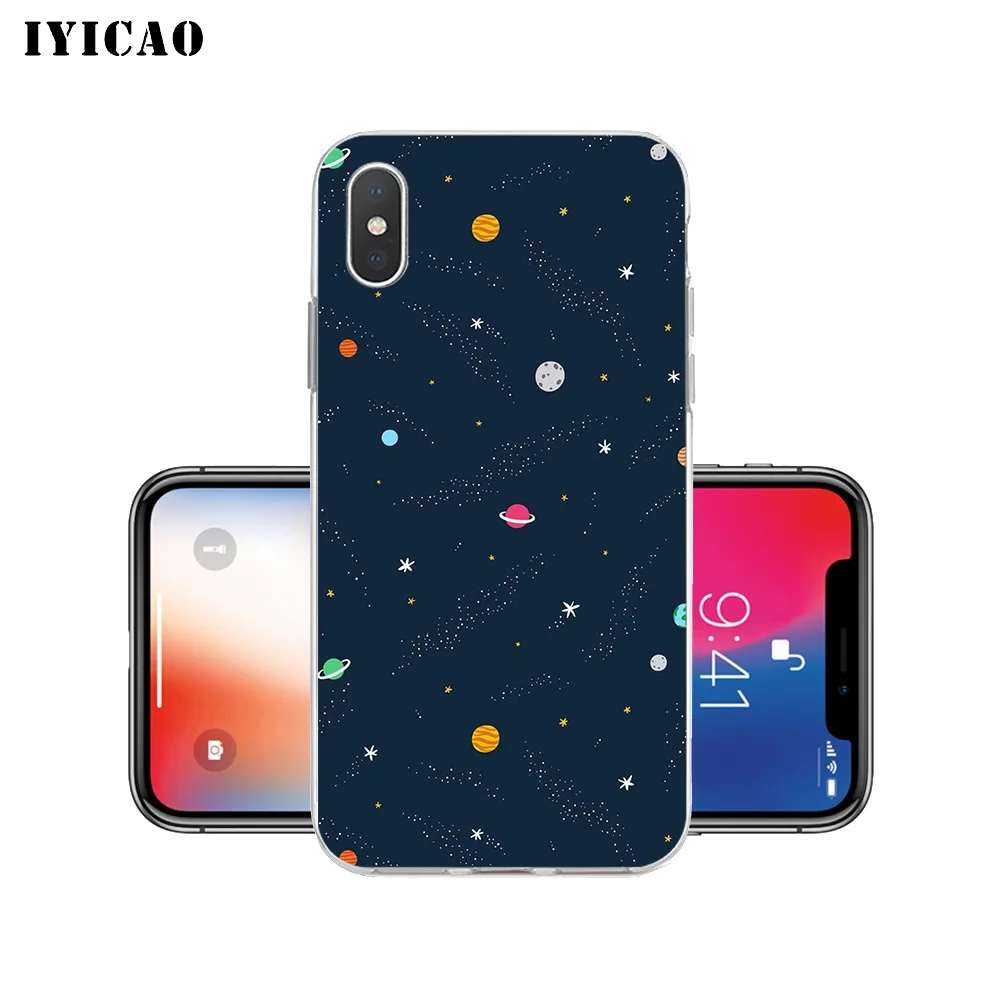 IYICAO niverse Planets Stars Мягкий силиконовый чехол для телефона iPhone X XR XS MAX 6 6s 7 8 Plus 5 5S SE TPU