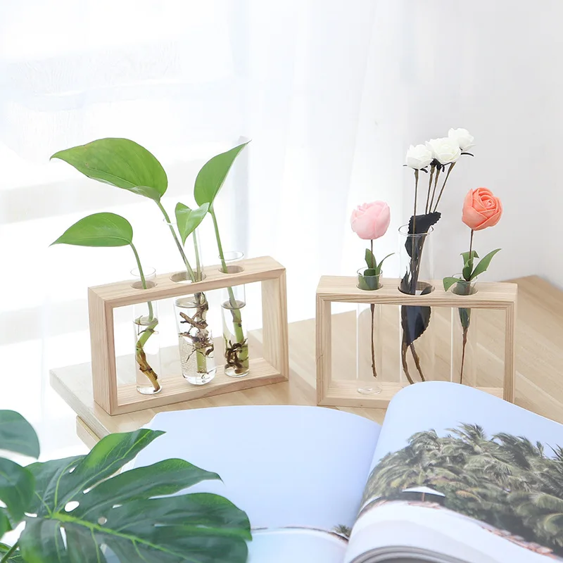 

MRZOOT Simple Creative Hydroponic Plant Green Radish Vase Glass Test Tube Container Indoor Home Office Desk Decoration