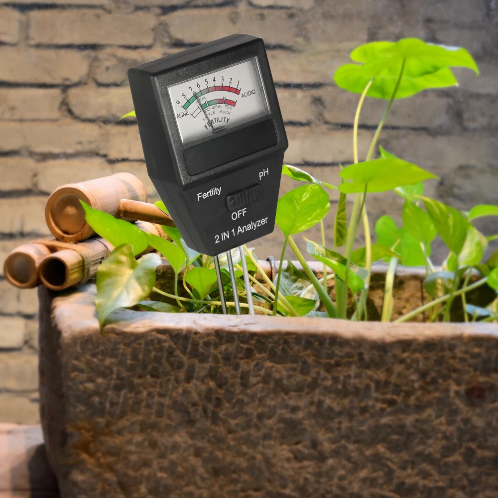 2 in 1 soil tester Mini digital Soil pH Meter Fertility Tester Analyzer ph +Three Probes for Gardening Farming Lawn | Инструменты
