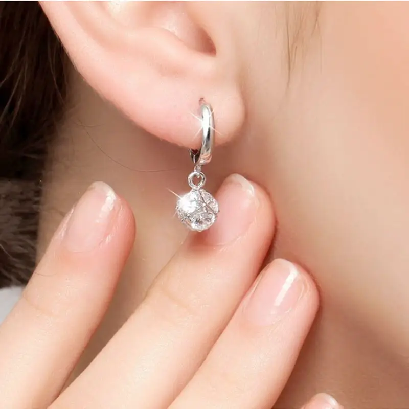 

Everoyal Vintage Zircon Cube Female Drop Earrings Jewelry Fashion 925 Sterling Silver Earrings Girls Party Accessories Lady Hot