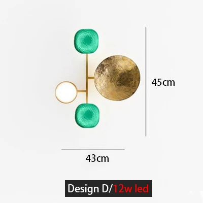 Светодиодный современная настенная лампа коридор настенный светильник светодиодный светильник для дома для гостиной спальни прикроватная лампа медная настенная лампа - Цвет абажура: Design D