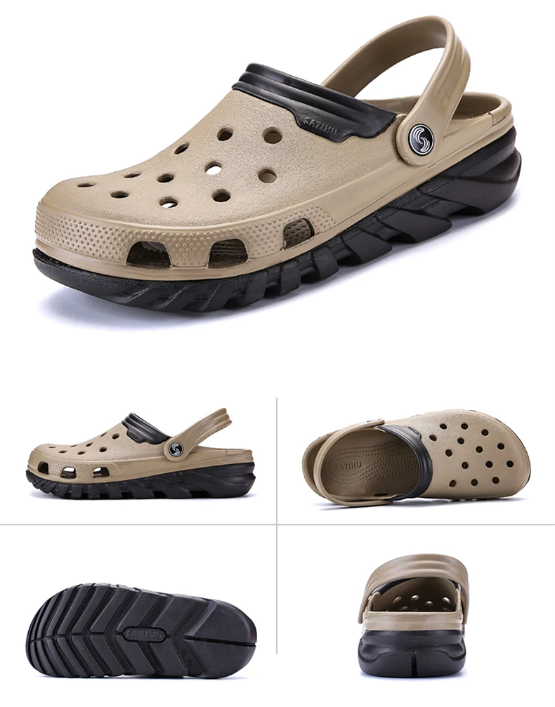 Brand Big Size 38-46 High Quality Croc Men Casual Aqua Clogs 2018 Male Band Sandals Summer Black Beach Swimming Shoes (13)