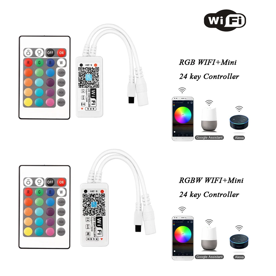 Светодиодный RGB RGBW контроллер DC12V 24 ключа wifi Пульт дистанционного управления RF пульт дистанционного управления для 3528 5050 RGB светодиодные полосы света