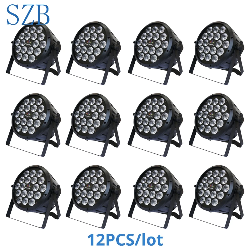12 шт. 18x10 Вт RGBW 4 в 1 LED Flat Plastic Par Светильник DJ Disco Light ночной клуб сцсветильник ческое