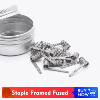 

Volcanee 10pcs/lot A1 NI80 Nichrome Juggernaut Coil Staple Framed Twisted Staple Staggered Flat Tsuka Clatpon Premade Coil