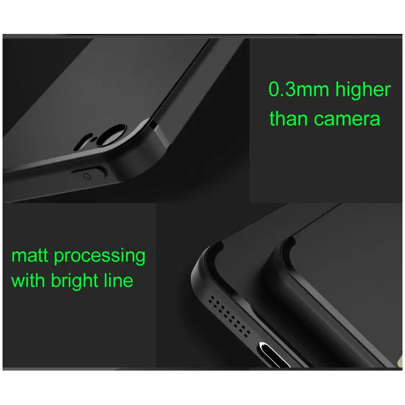 Unti-finger print Matt Case for iPhone 5S Case 5 SE with bright line Rubber TPU silicone material 0.8mm ultra-thin free shipping