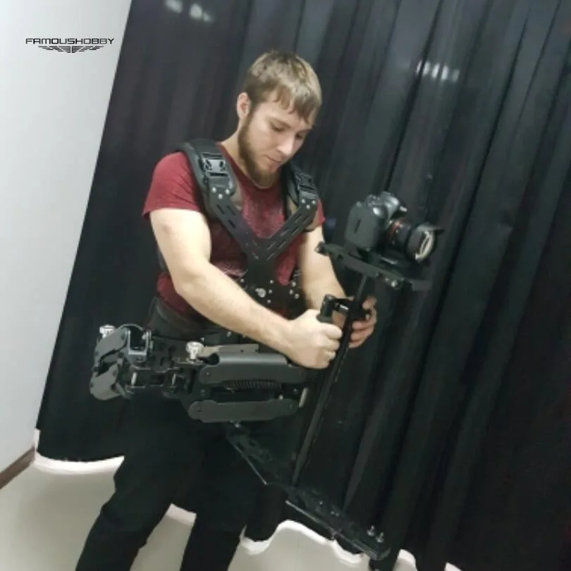 Famoushobby MV137 CNC углеродное волокно Steadicam жилет для камеры с двойные рычаги, гладкая система поддержки шутера для видеокамеры цифрового зеркального фотоаппарата