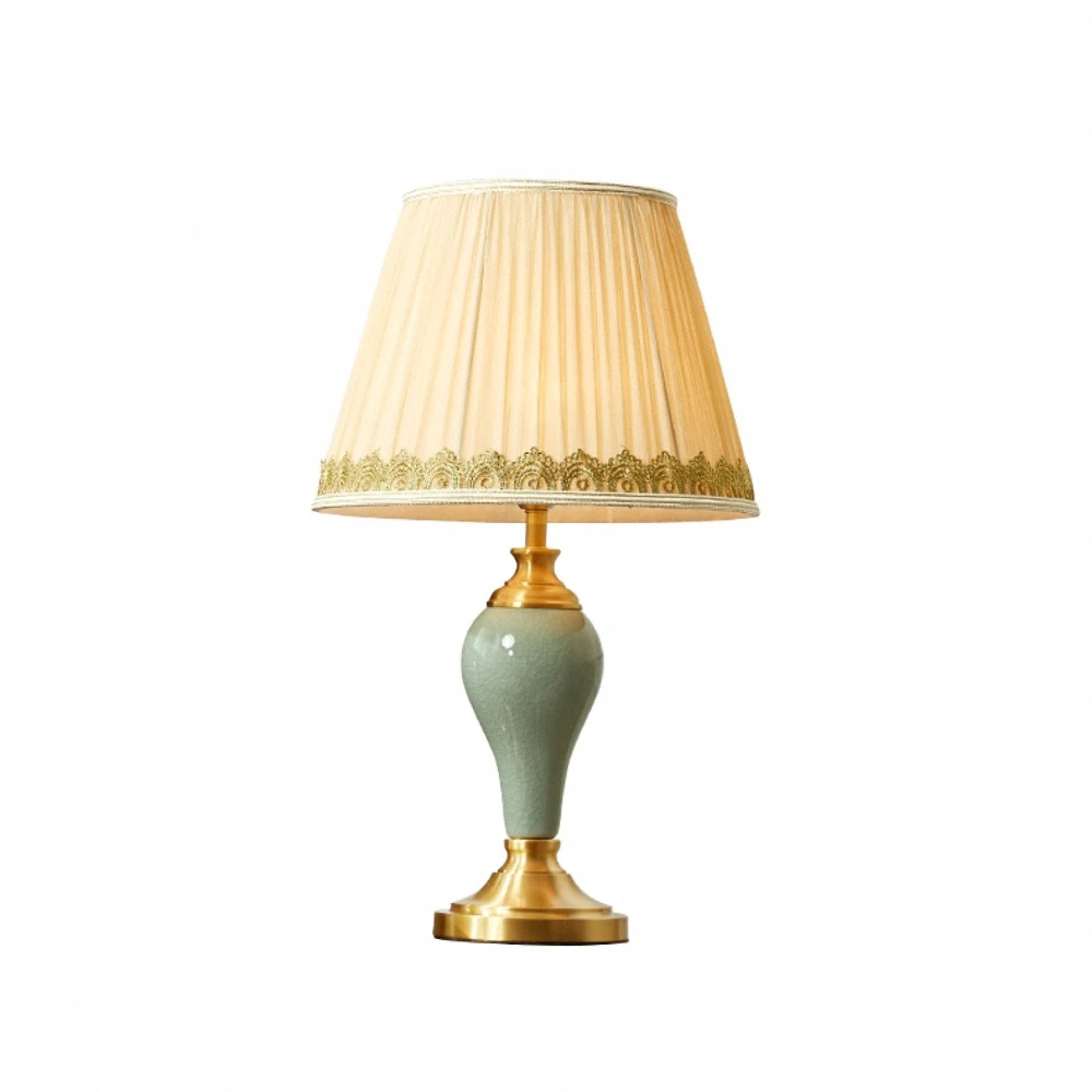 

Copper Desk Lamps Nordic style decoration home Simple table lamps for bedroom E27 Bulb ceramic decoration home lamparas led