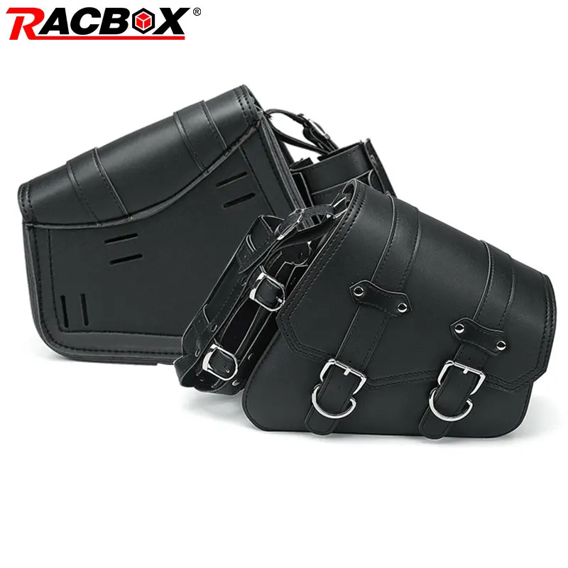 Universal Black PU Leather Saddle Bag Motorcycle Tool Luggage right rear Side For Harly Honda Yamaha Suzuki Styling |