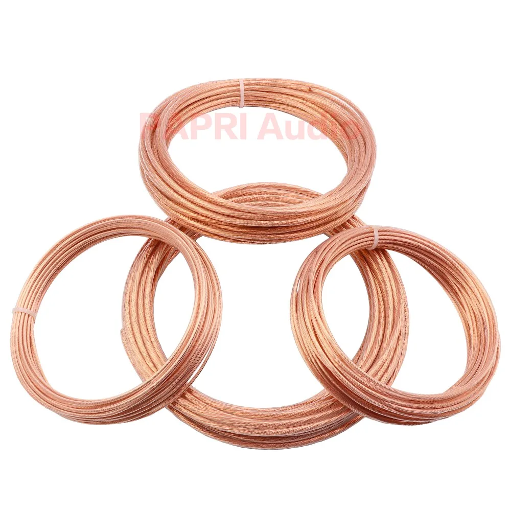 

PAPRI Teflon OCC Pure Copper Wire Audio DIY Braided Speaker Power Cable Power Cord 0.15MM2-6.0MM2 Woven Signal Line AWG9-AWG16