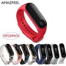 AMAZFEEL 10Pcs/Pack Mi Band 3 Strap Colorful Silicone Wrist Strap Replacement for Xiaomi Mi Band 3 Bracelet Miband 3 NFC Straps