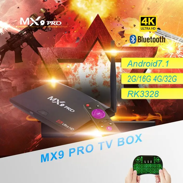 

MX9Pro 4GB RAM 32GB ROM Android 8.1 TV Box RK3328 Quad Core 2.4G/5G WiFi 4.1 Smart Set-top Box HDR10 4K Media Player pk mi