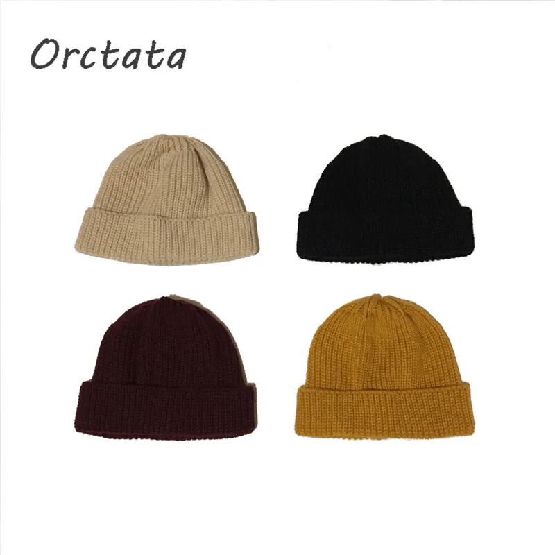 

Unisex Cotton Knit Beanie Hats Winter Spring Women Men Hip Hop Soild Color Knitted Warm Skullies Caps Cuff Beanie Caps 5 Colors